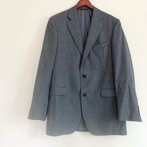 Jack Victor for Saks Fifth Avenue Houndstooth Blue Blazer Valutowood Canada 40L